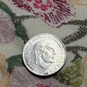 🪙 1966 Spain 50 Centimos Coin — Francisco Franco — Circulated - Vintage